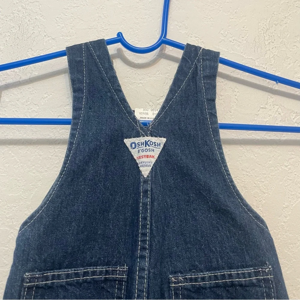 Vintage Oshkosh B'Gosh Overalls 6 Months Made In USA Blue Denim Shining Armor